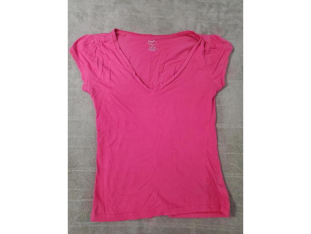 Vintage Poof! Pink V-Neck Short Sleeve T-Shirt Size XL